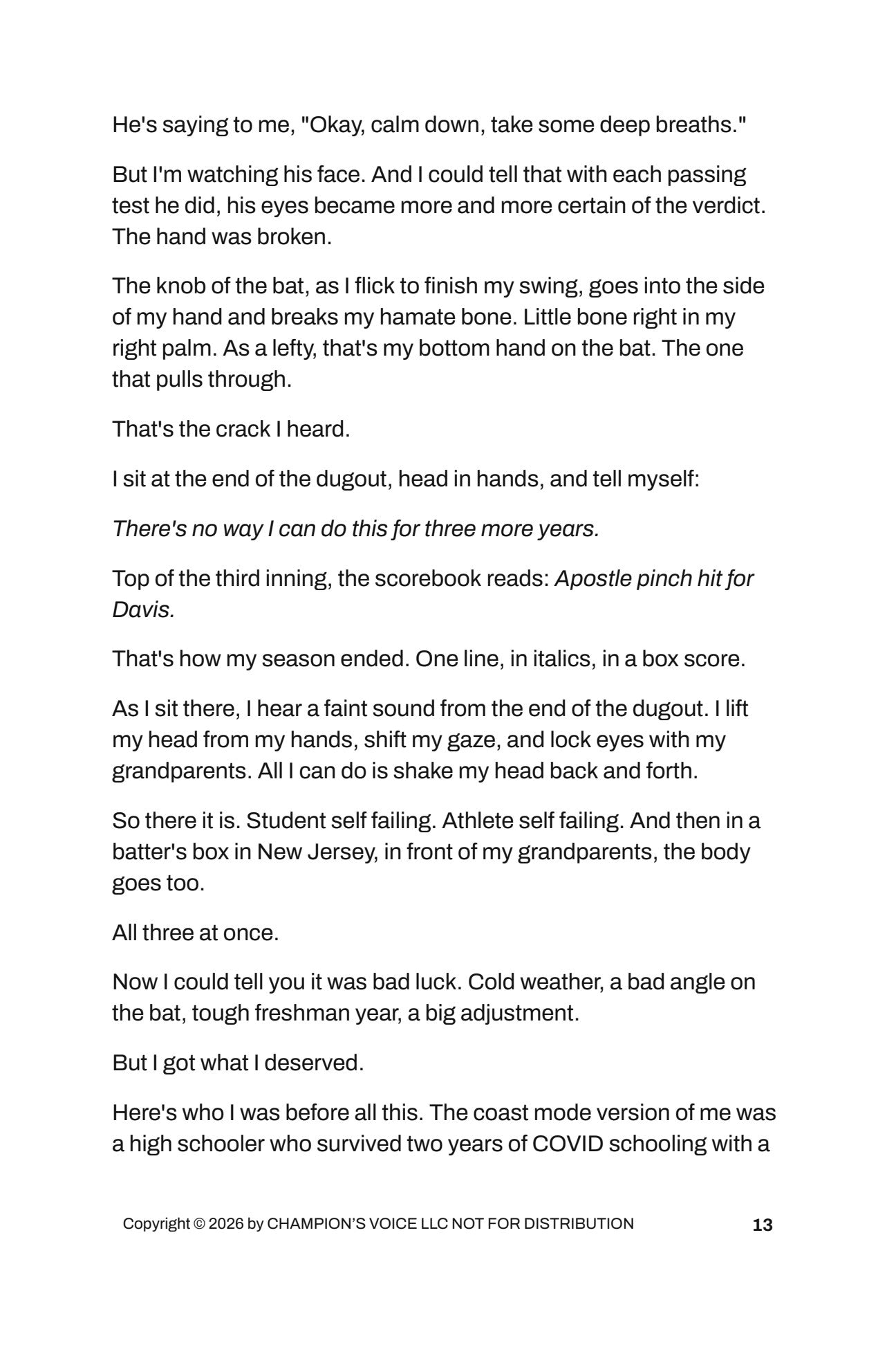 Sample page from The Student-Athlete Playbook
