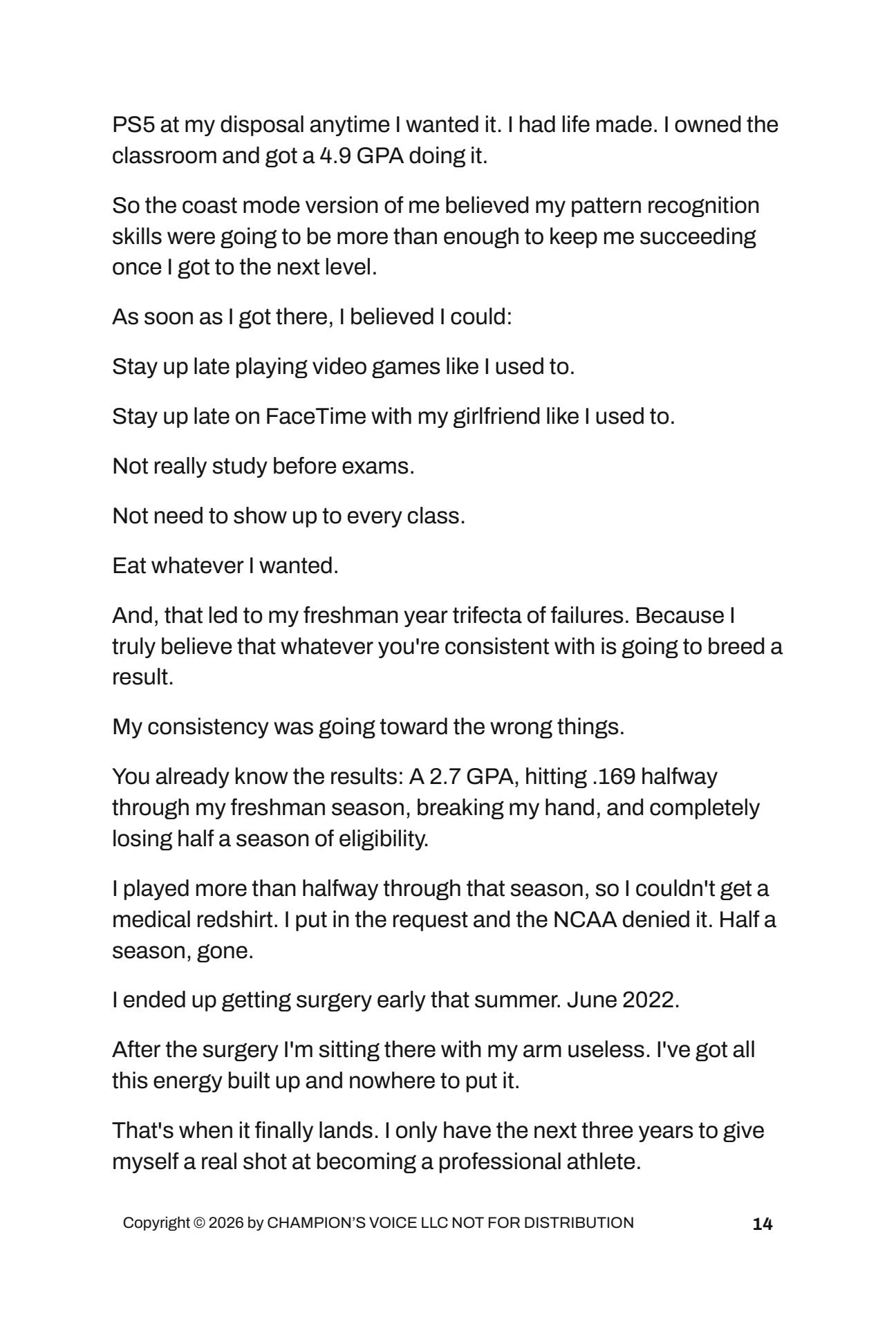 Sample page from The Student-Athlete Playbook