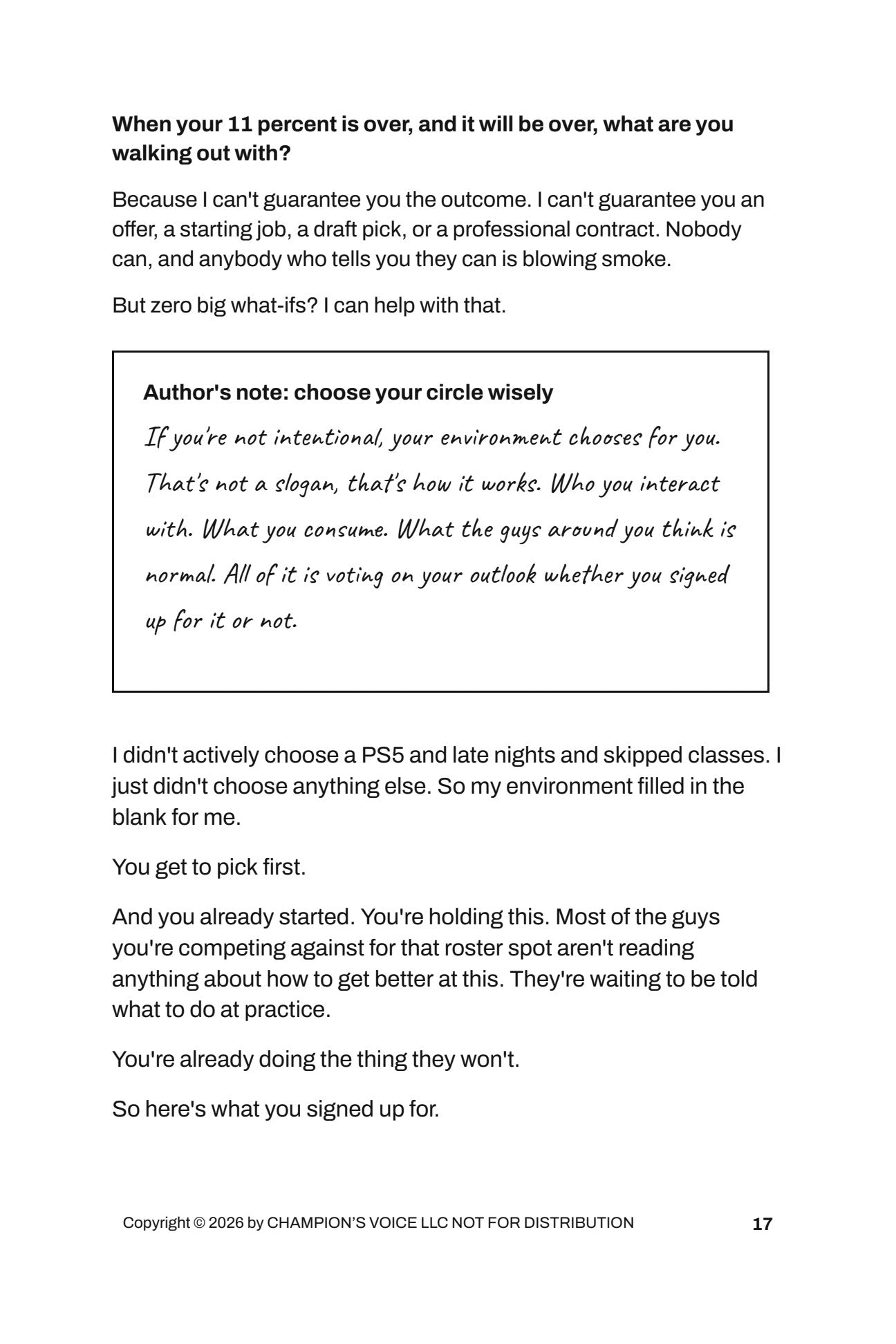 Sample page from The Student-Athlete Playbook