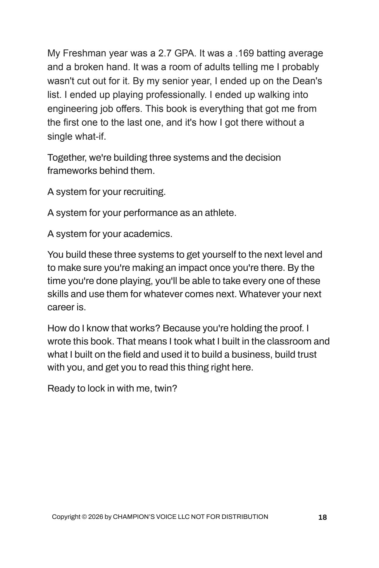 Sample page from The Student-Athlete Playbook